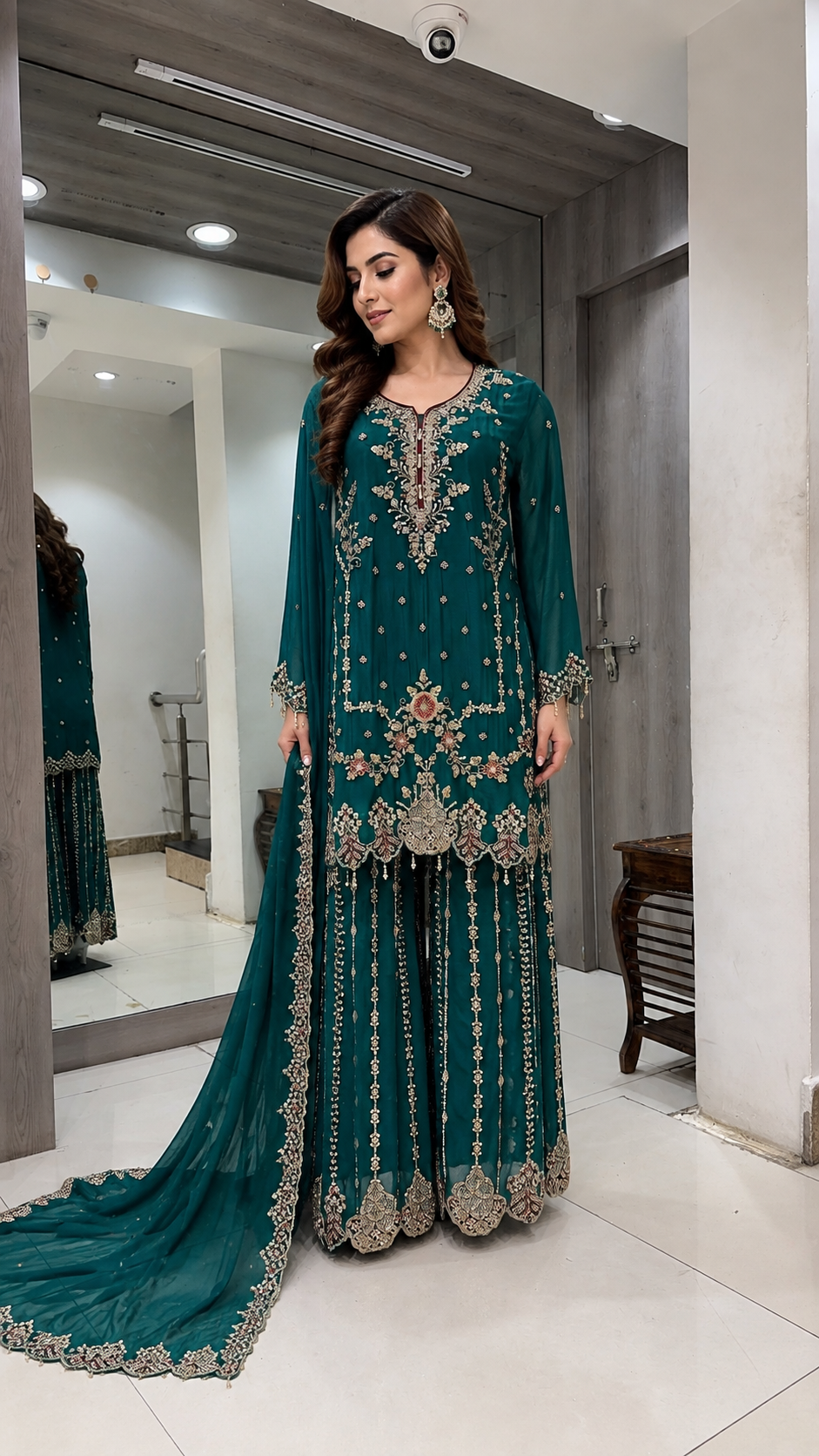 TEAL GREEN STRAIGHT SHIRT PALAZZO