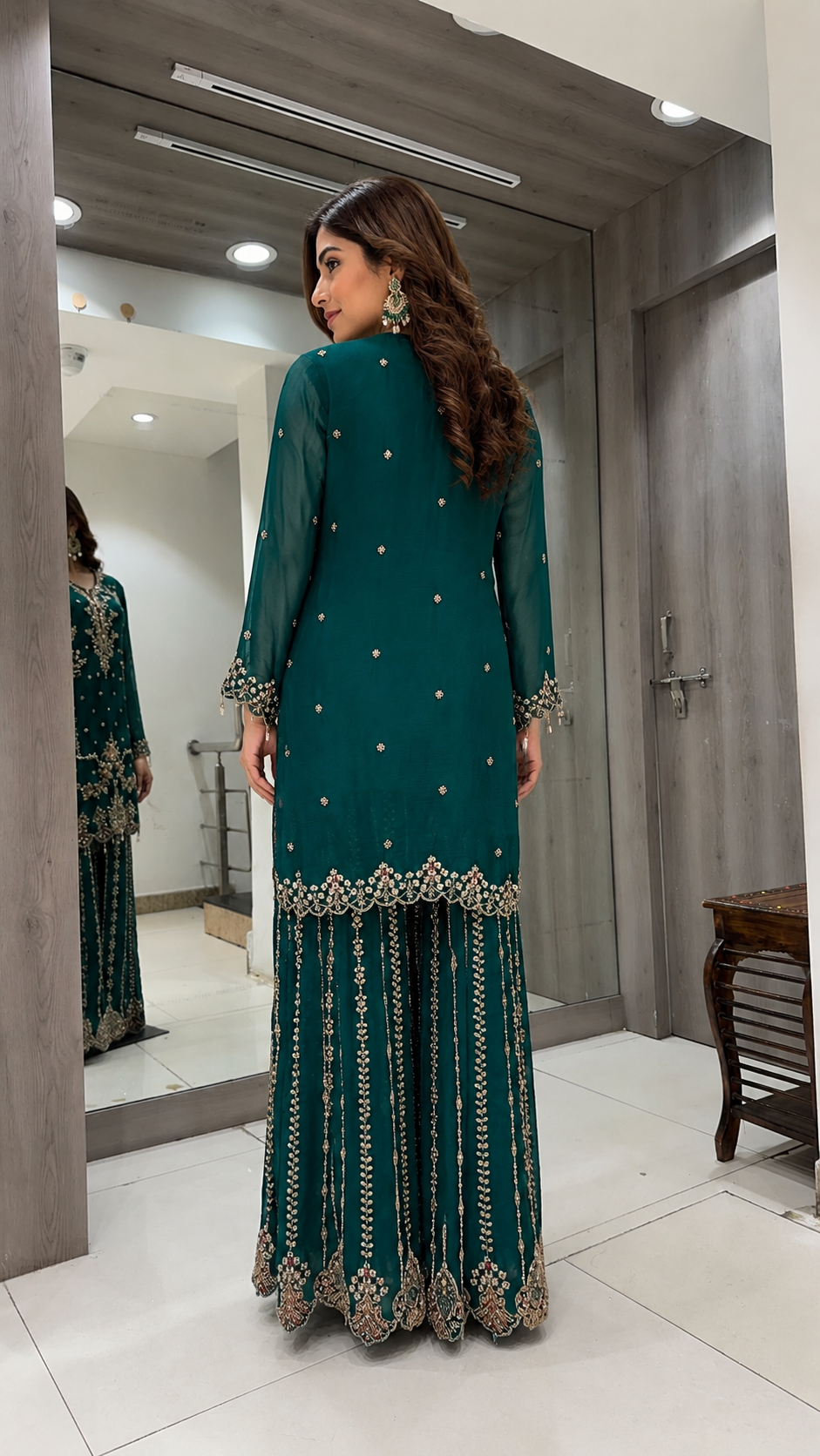 TEAL GREEN STRAIGHT SHIRT PALAZZO