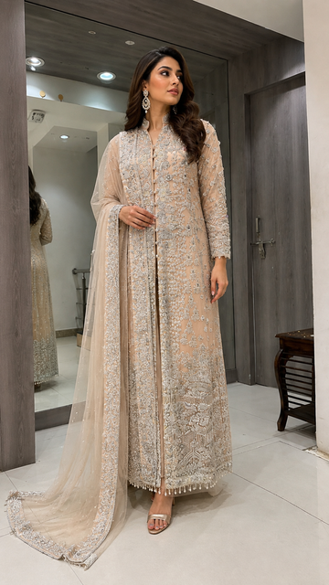 Embellished Champagne Gown