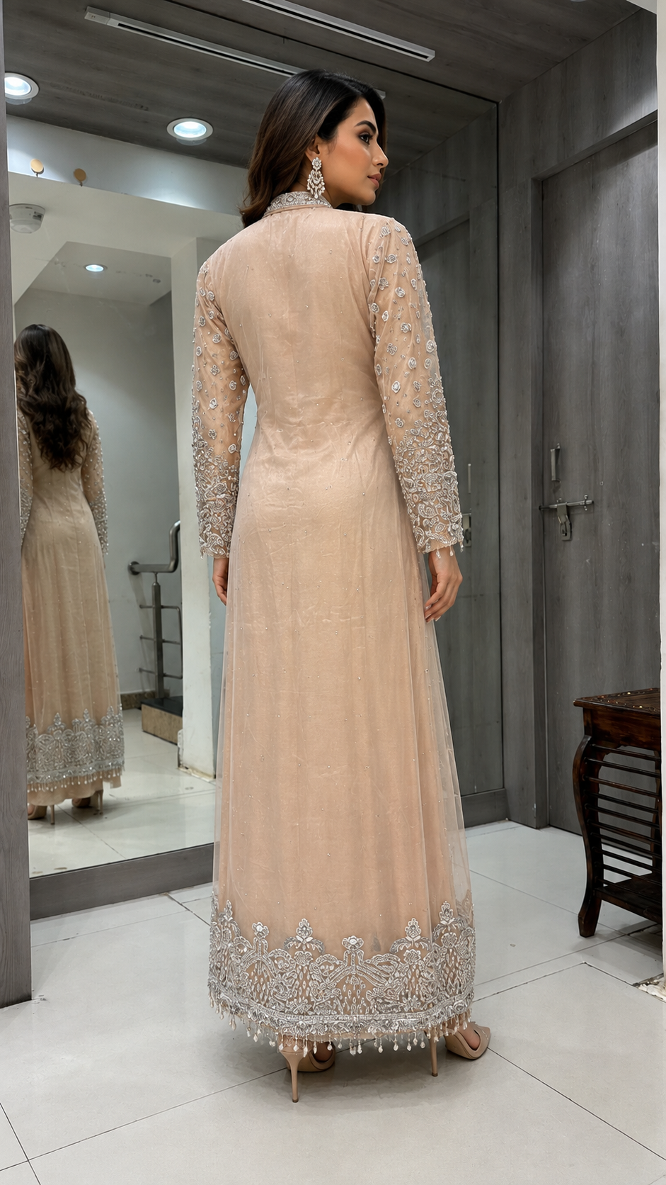 Embellished Champagne Gown