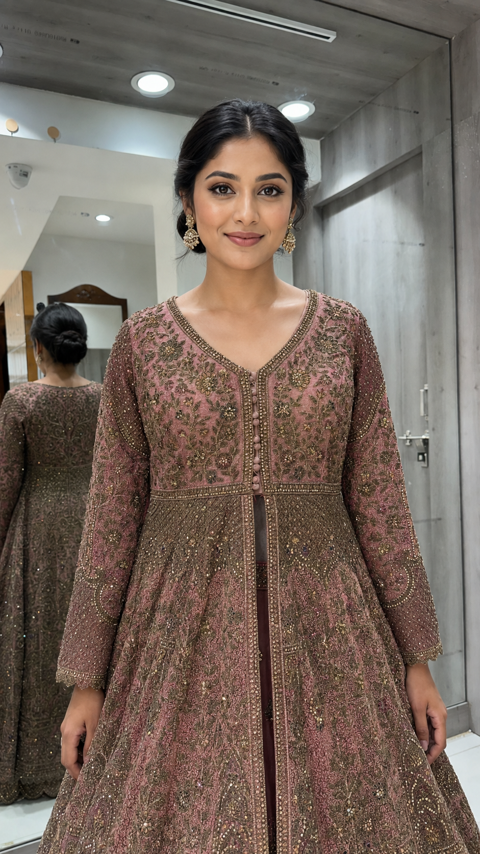 Mauve Long Koti Sharara