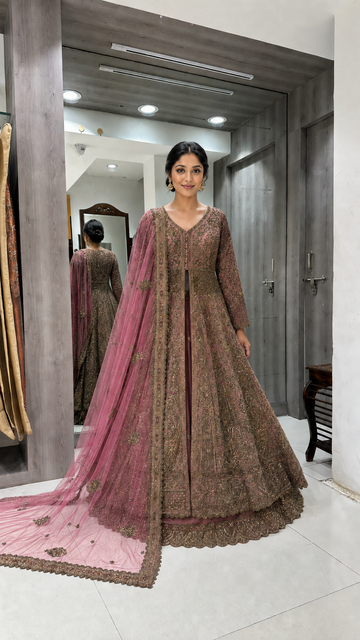 Mauve Long Koti Sharara