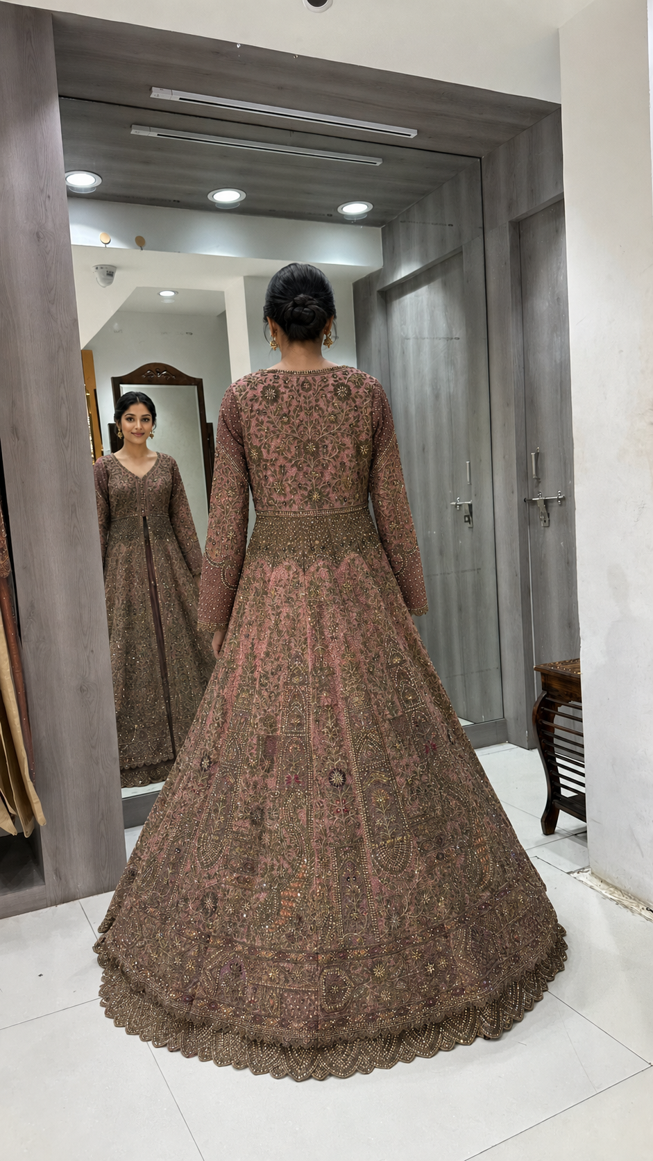 Mauve Long Koti Sharara