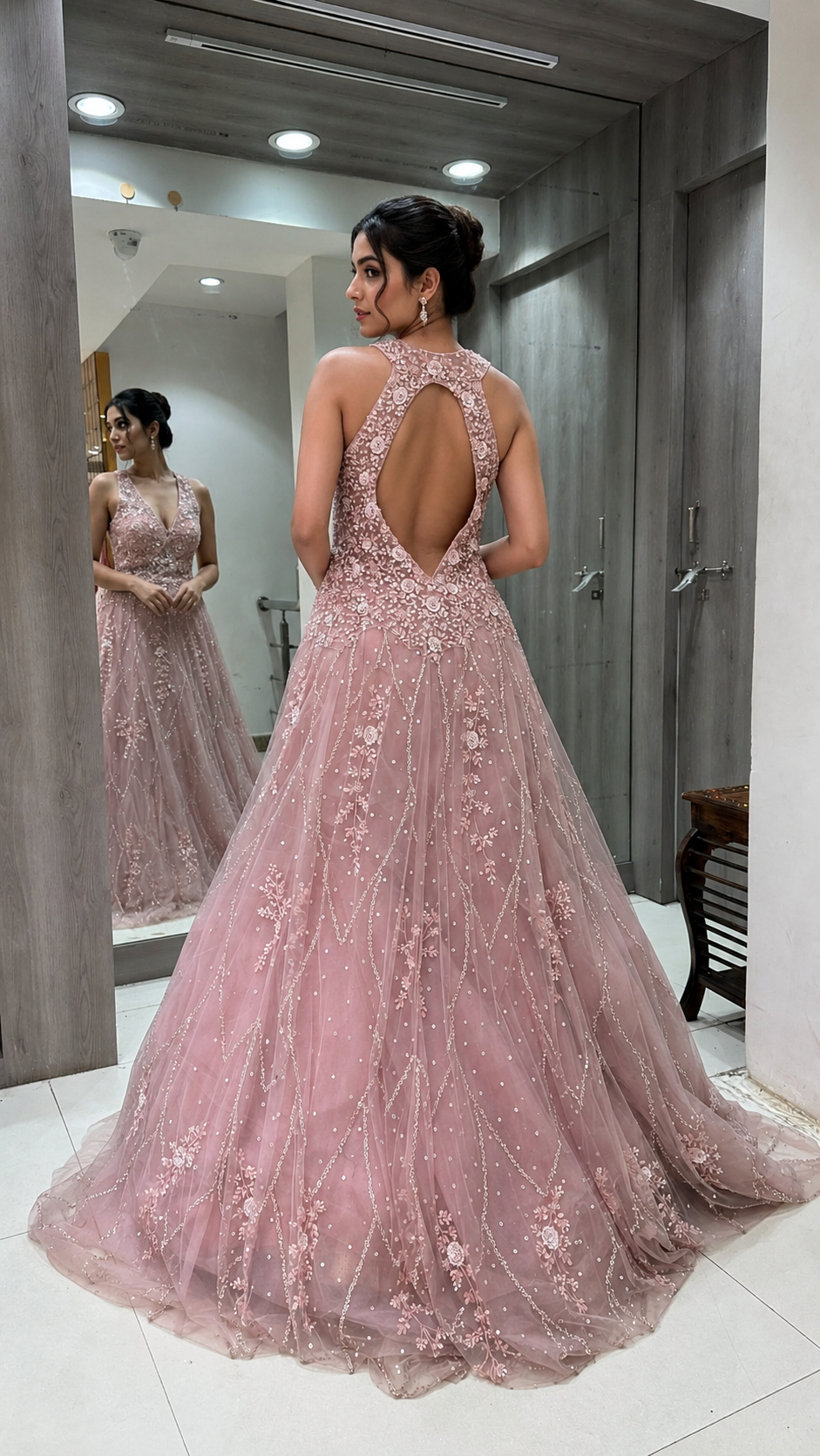 Dust Pink Long Gown