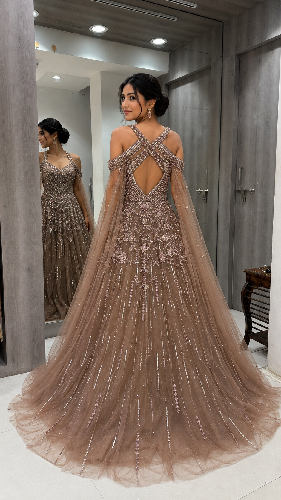Dusty Brown Long Gown