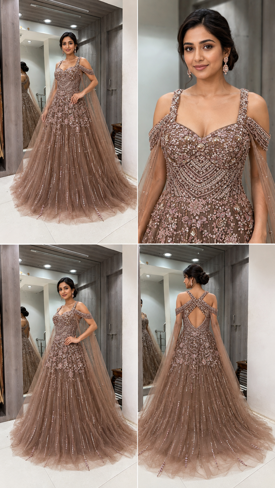 Dusty Brown Long Gown