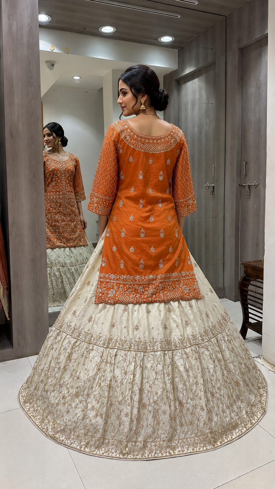 Elegant Rust-Orange Bridal Lehenga