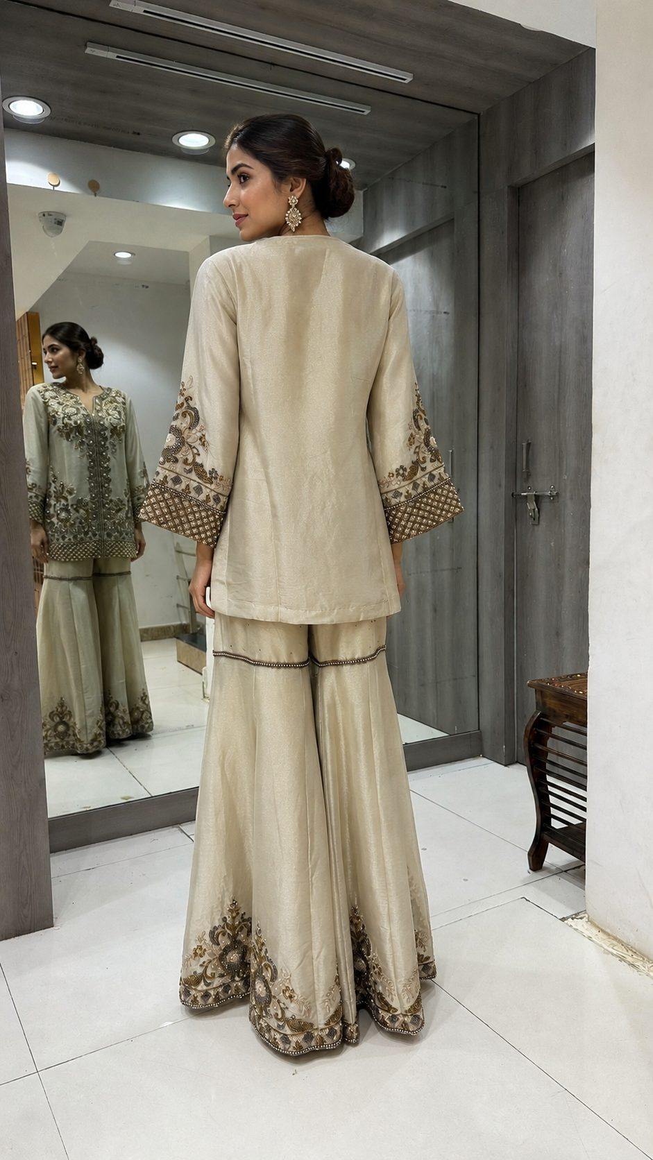 Elegant Ivory Gharara