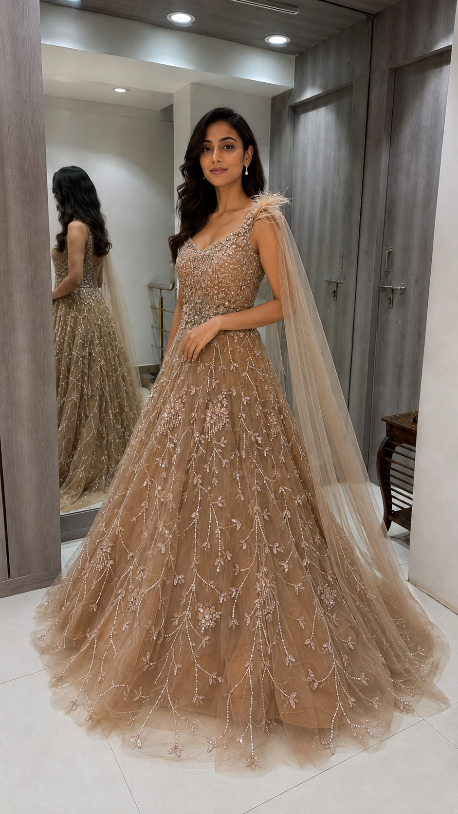 Champagne-Mocha Bridal Gown