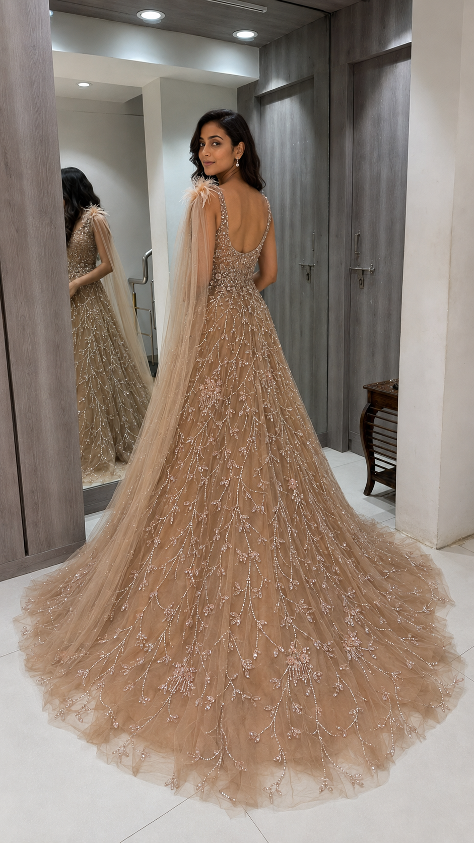 Champagne-Mocha Bridal Gown