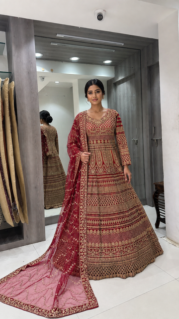 Maroon Bridal Lehenga