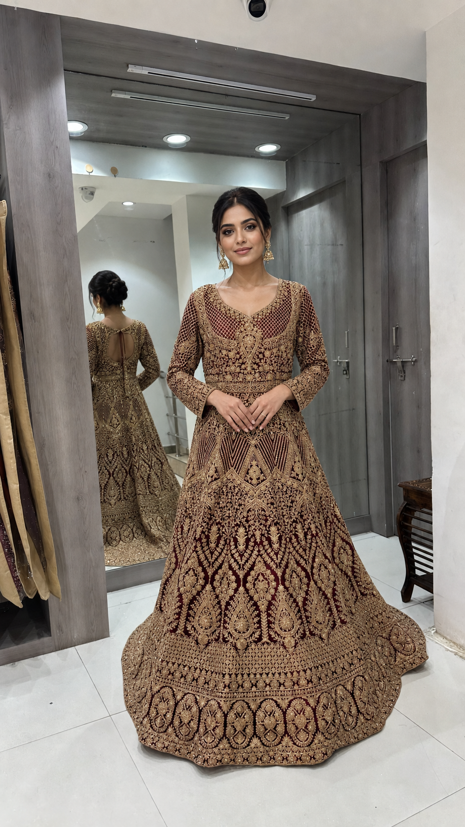 Maroon Bridal Gown