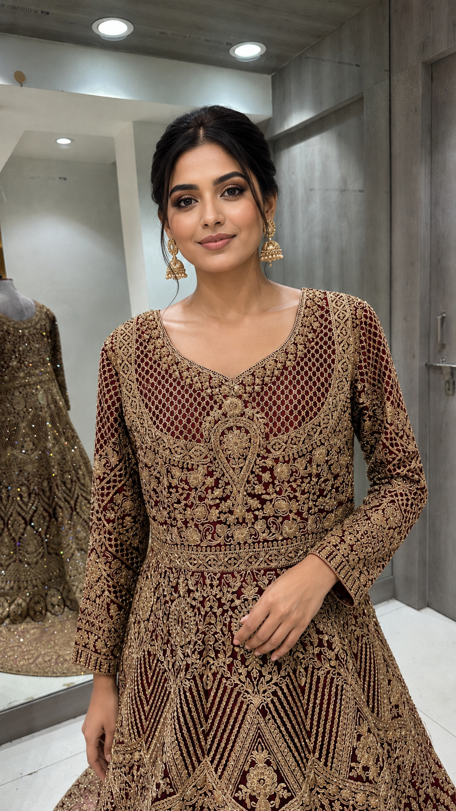 Maroon Bridal Gown