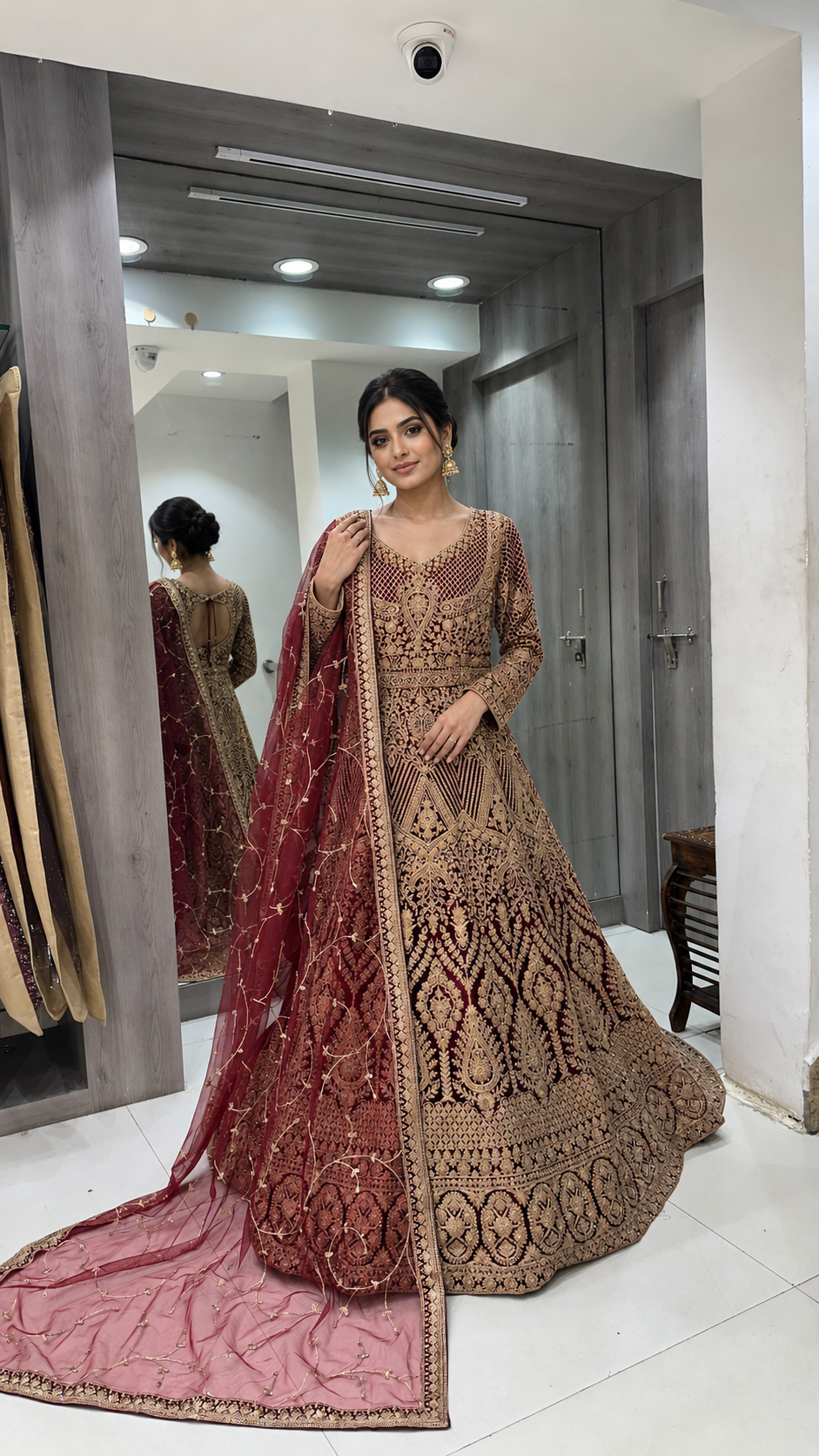 Maroon Bridal Gown