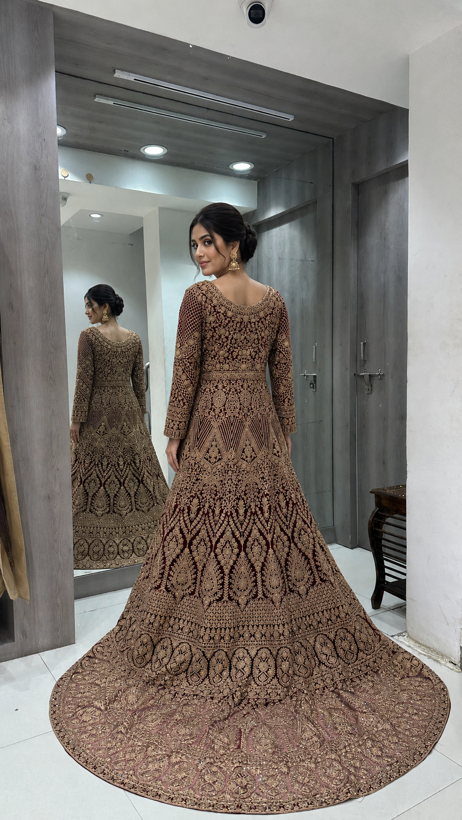 Maroon Bridal Gown