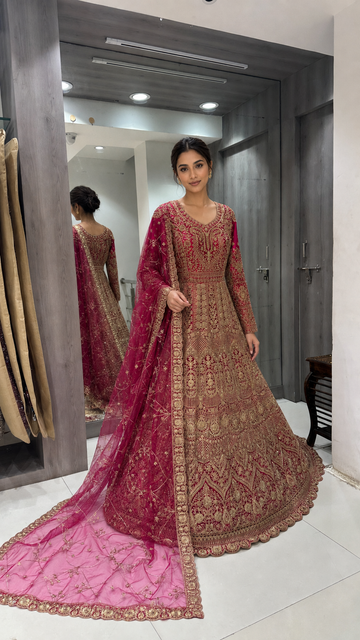 Maroon Bridal Gown