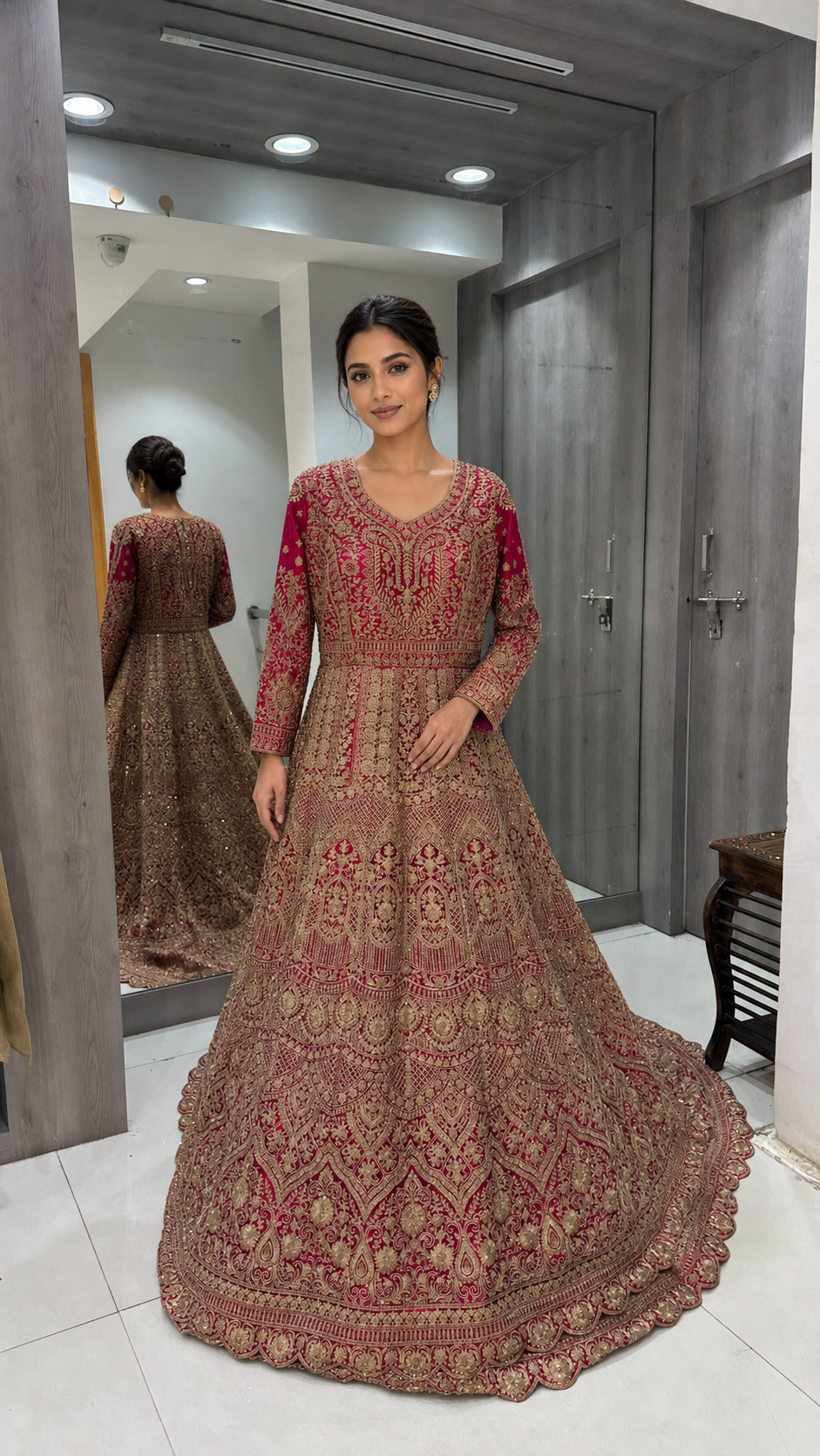 Maroon Bridal Gown