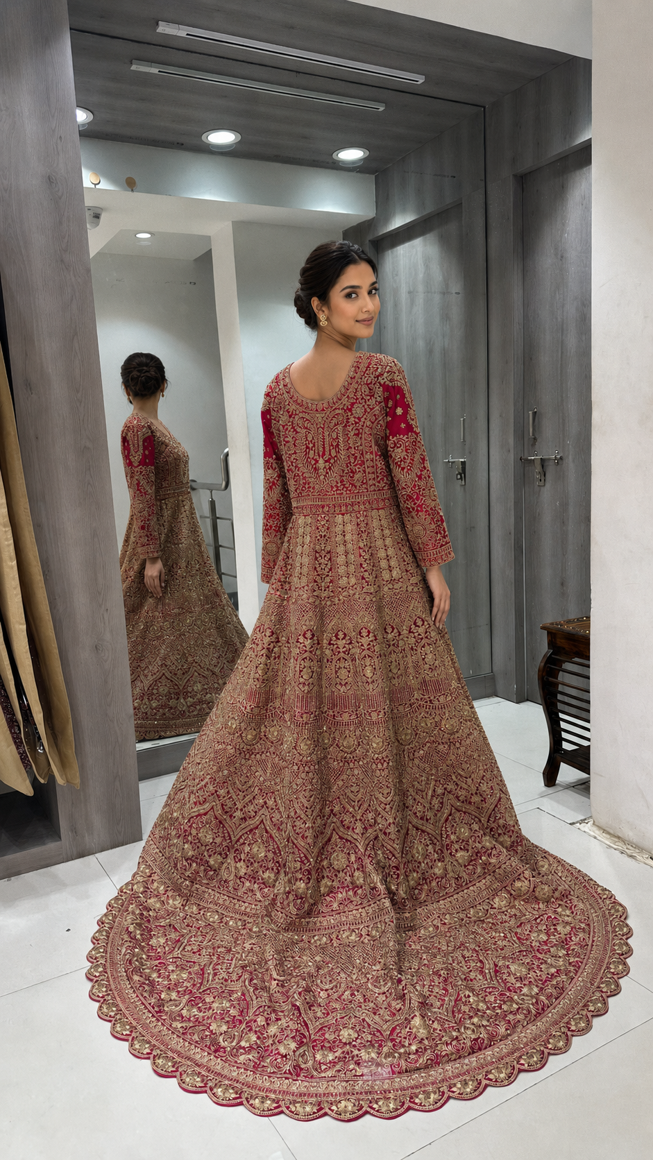 Maroon Bridal Gown