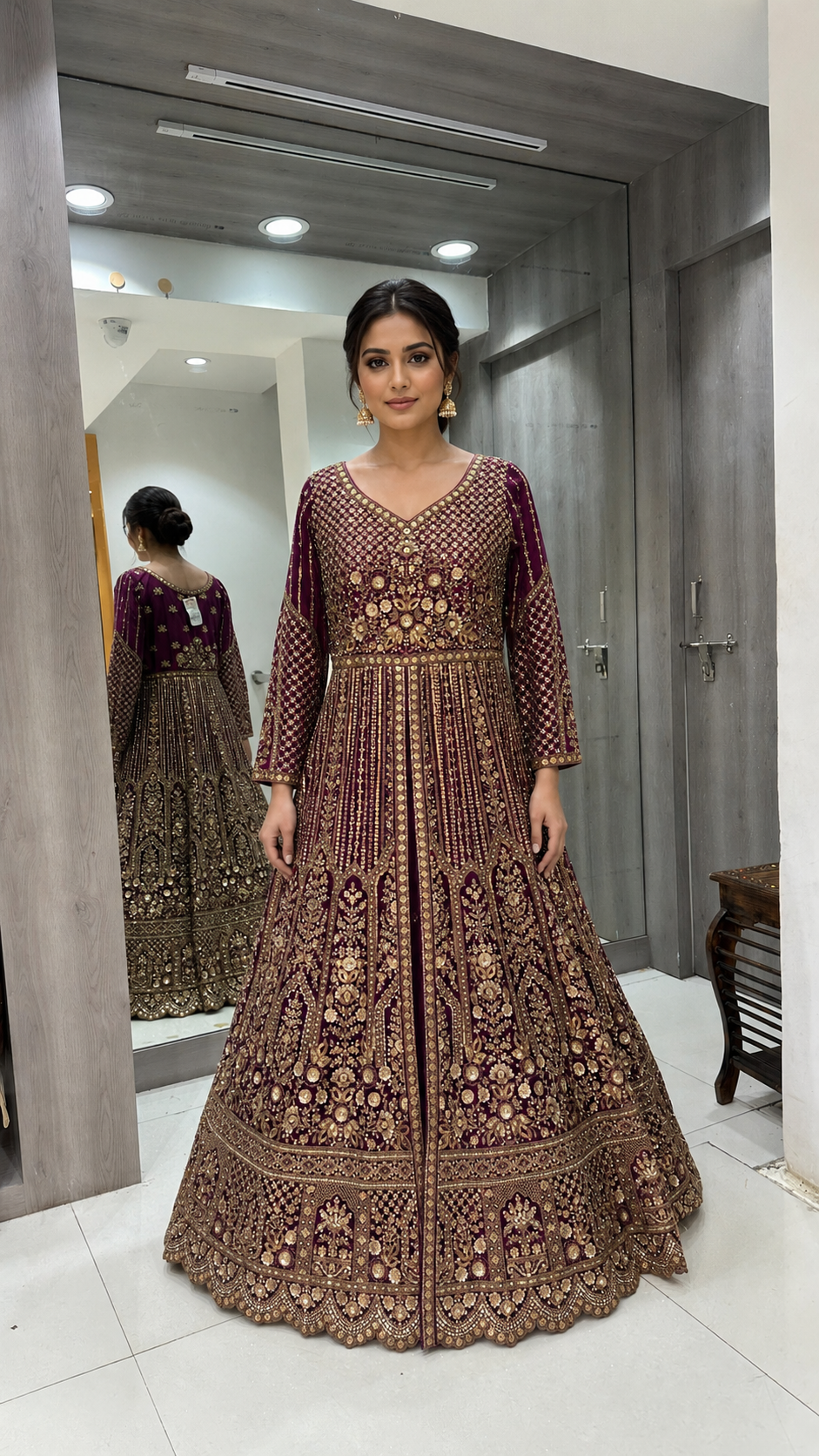 Elegant Magenta Bridal Sharara