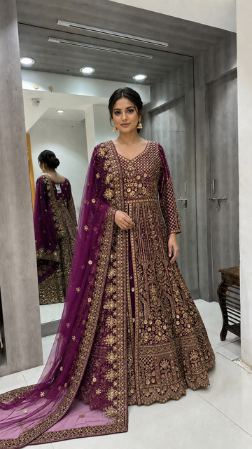 Elegant Magenta Bridal Sharara