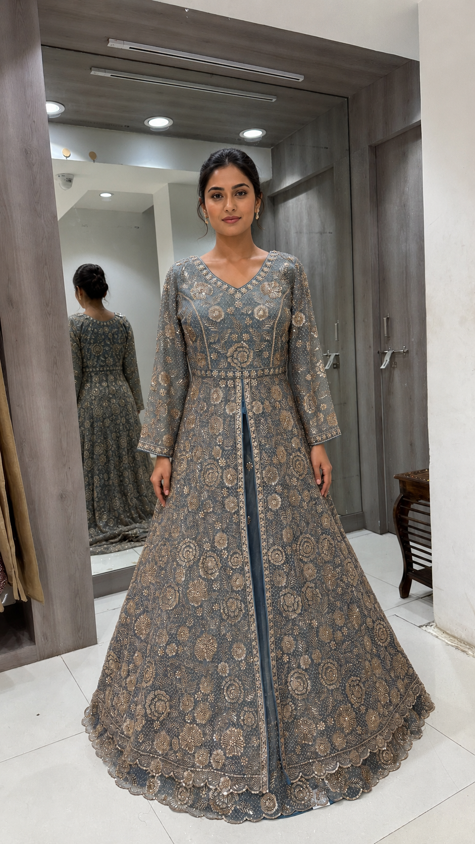 Bridal Gown With Embroidered