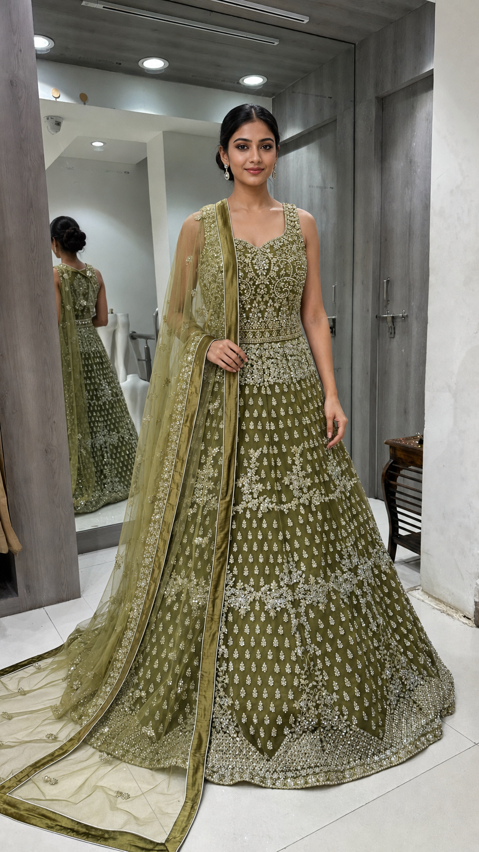 Olive Green Gown