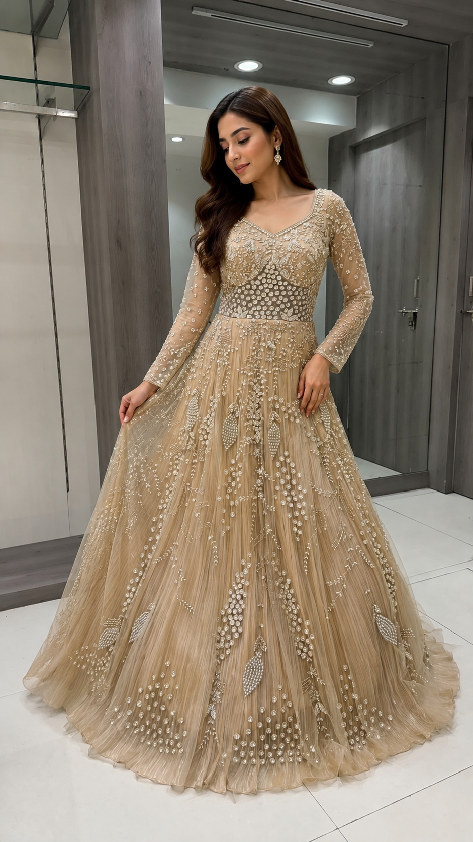 Beige Bridal Gown