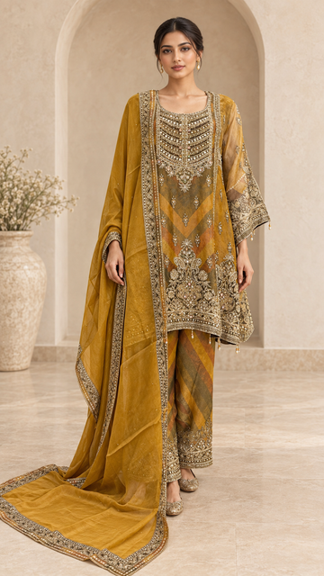 Mustard chevron Suit