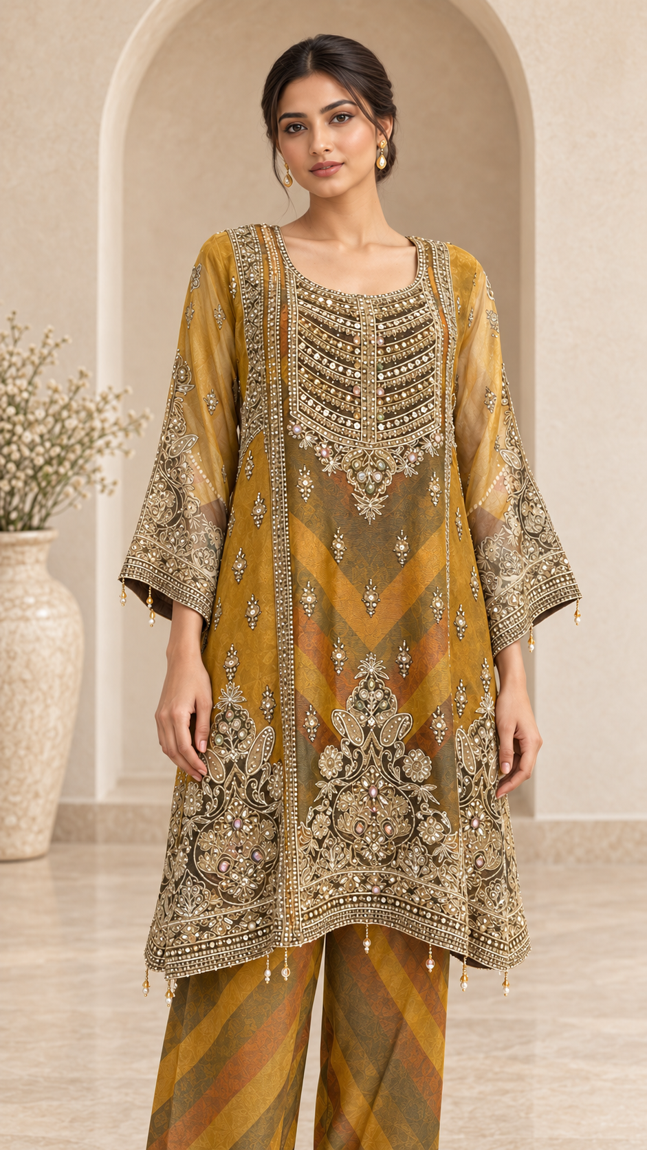 Mustard chevron Suit