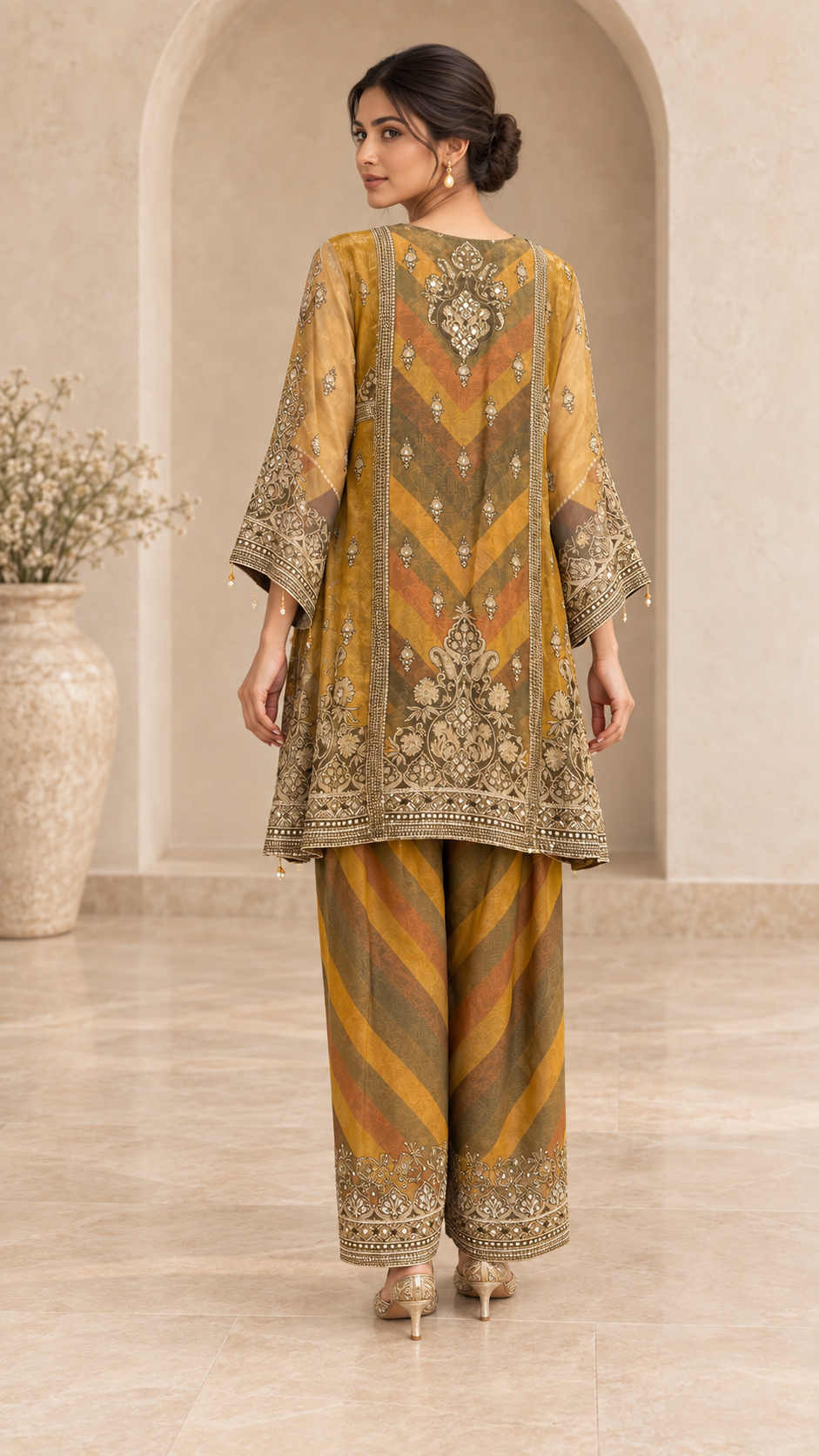 Mustard chevron Suit
