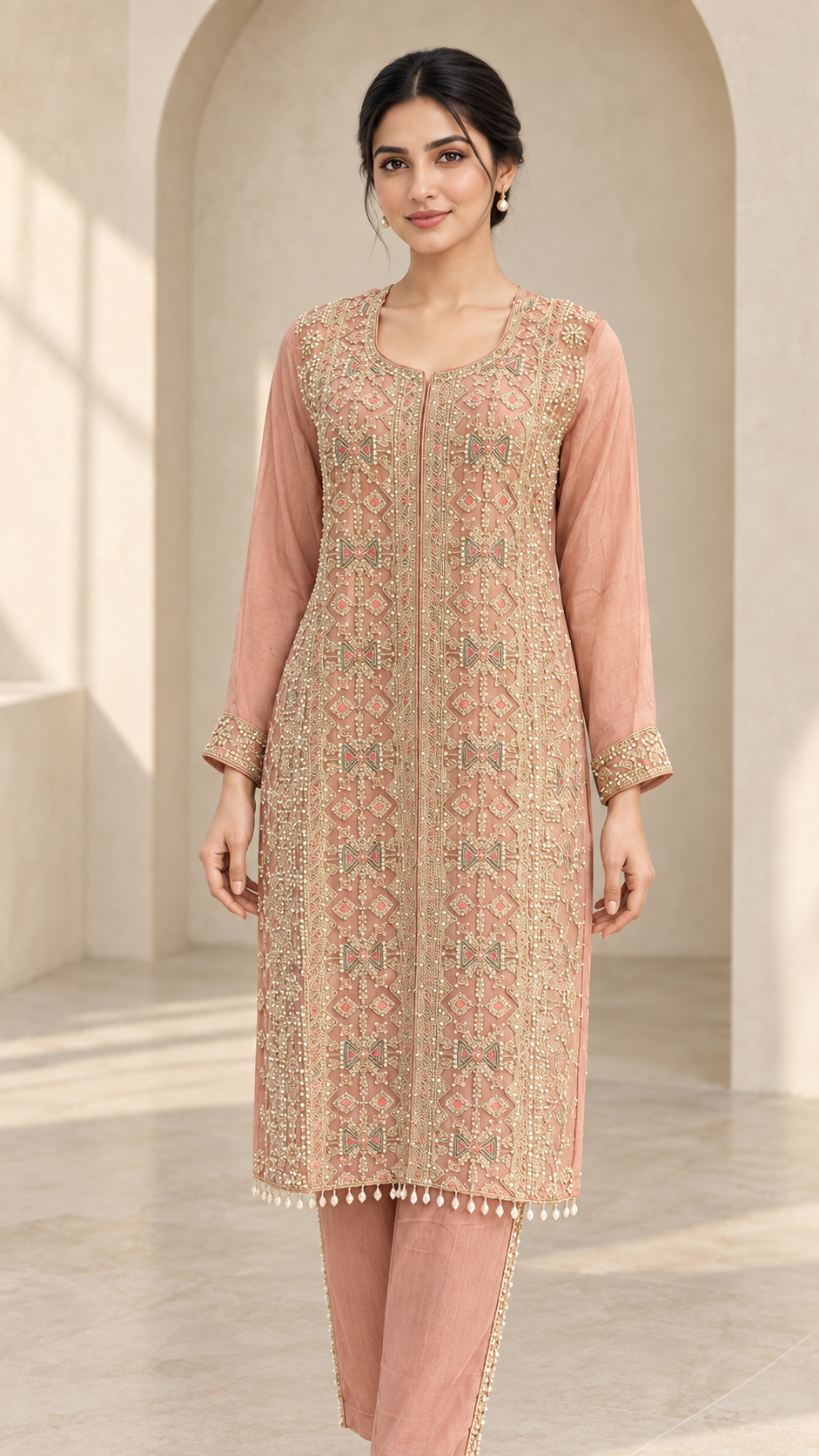 Elegant Dusty Peach Suit