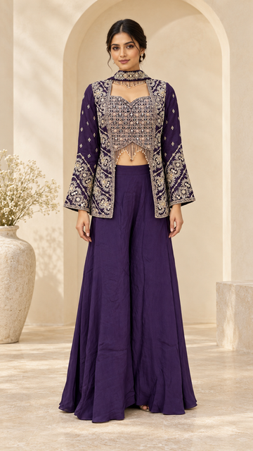 Elegant Purple Indo western