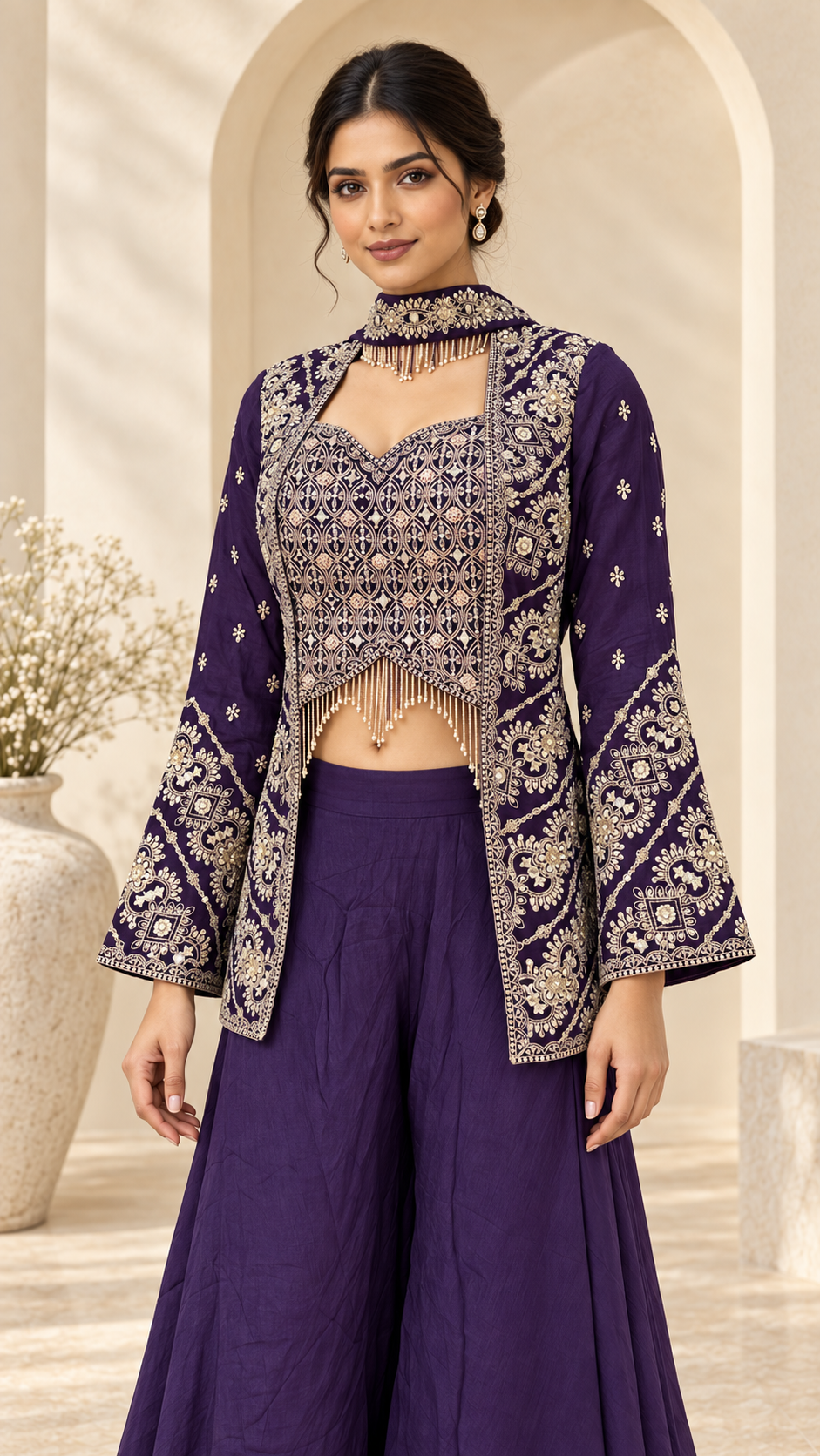 Elegant Purple Indo western