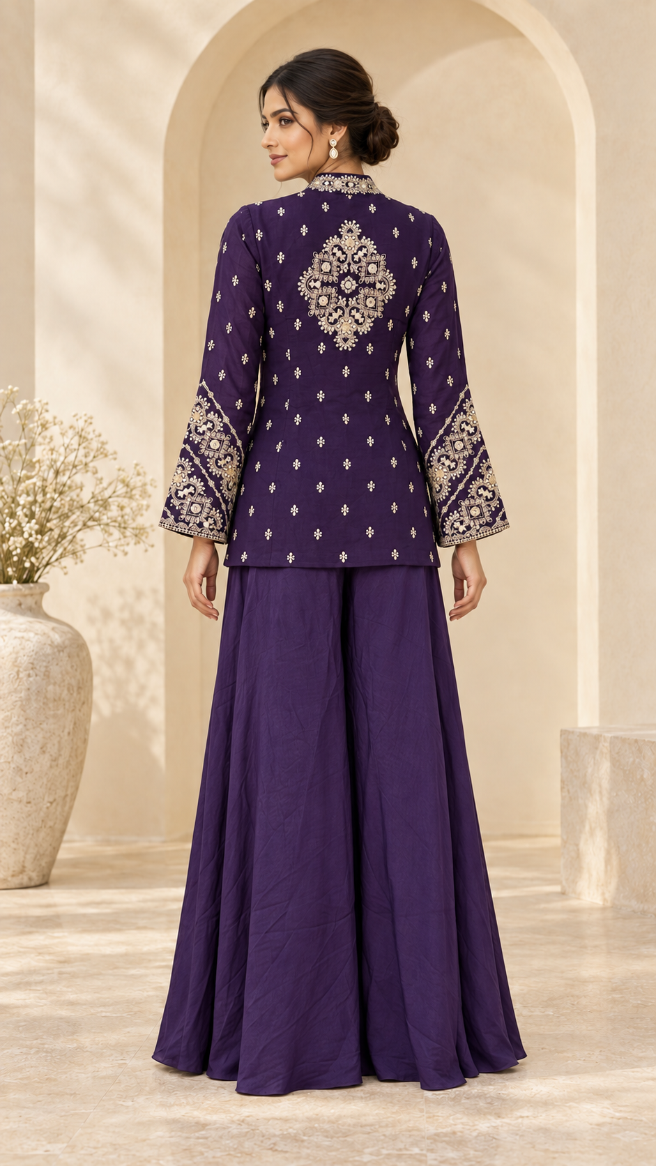 Elegant Purple Indo western