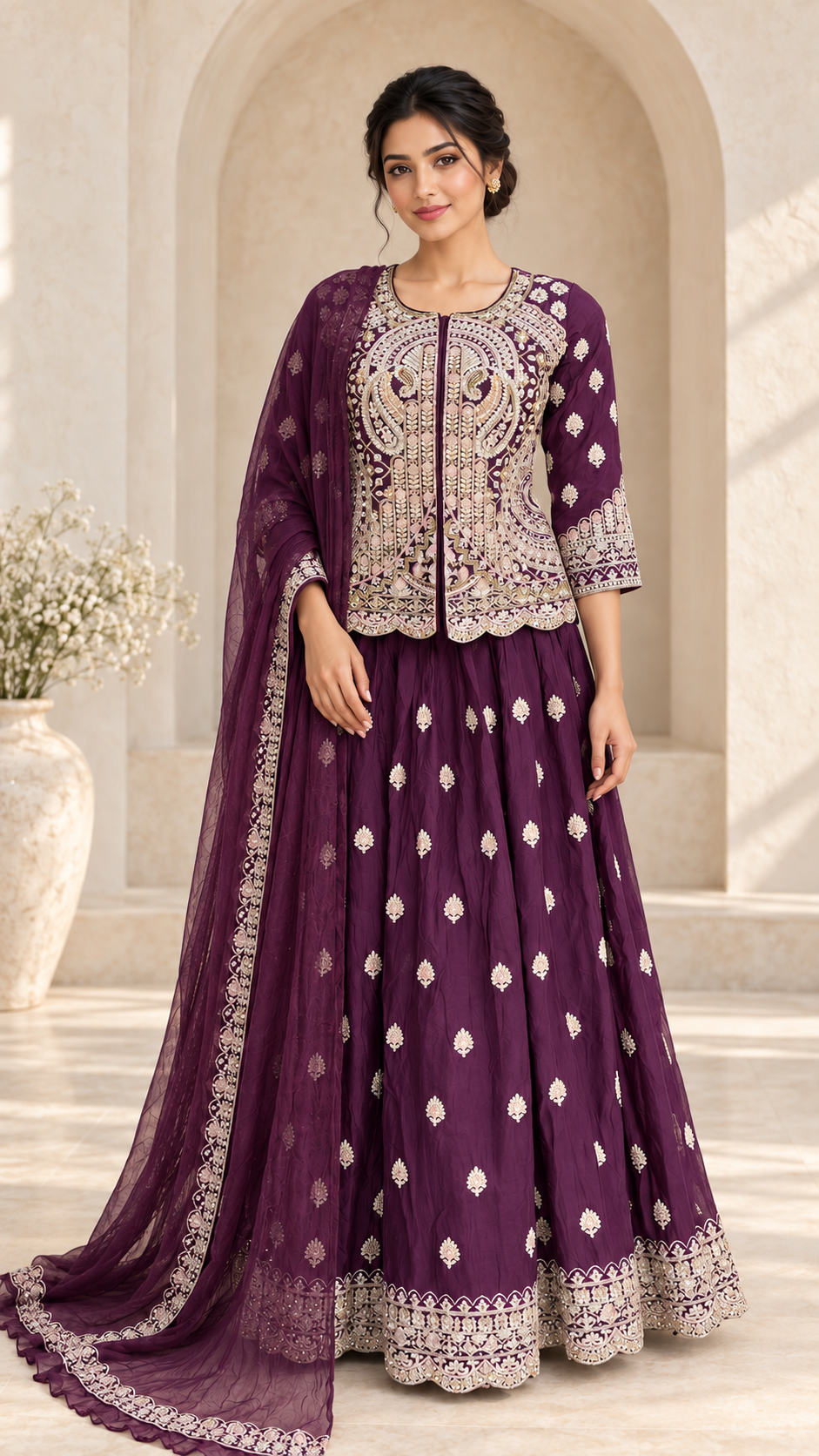 Elegant Purple Indo western