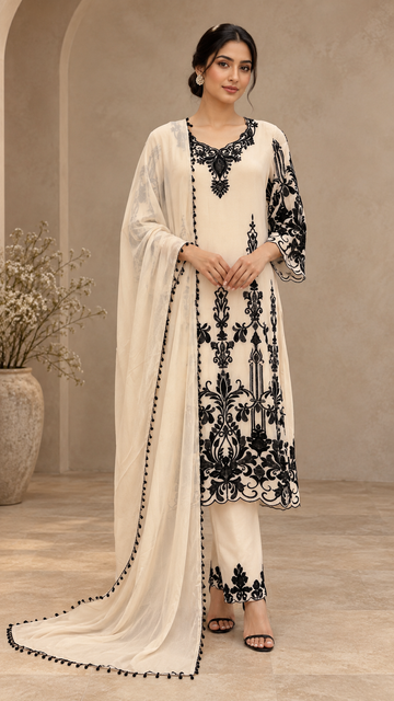 Elegant Ivory back Suit