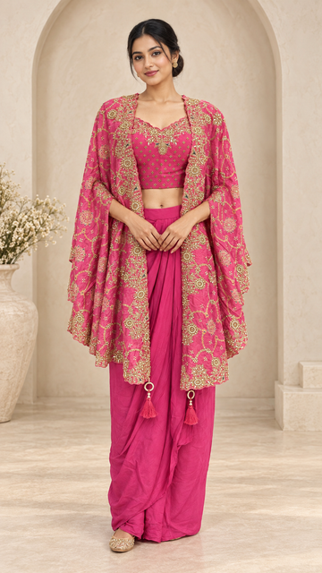Elegant Pink Indo western