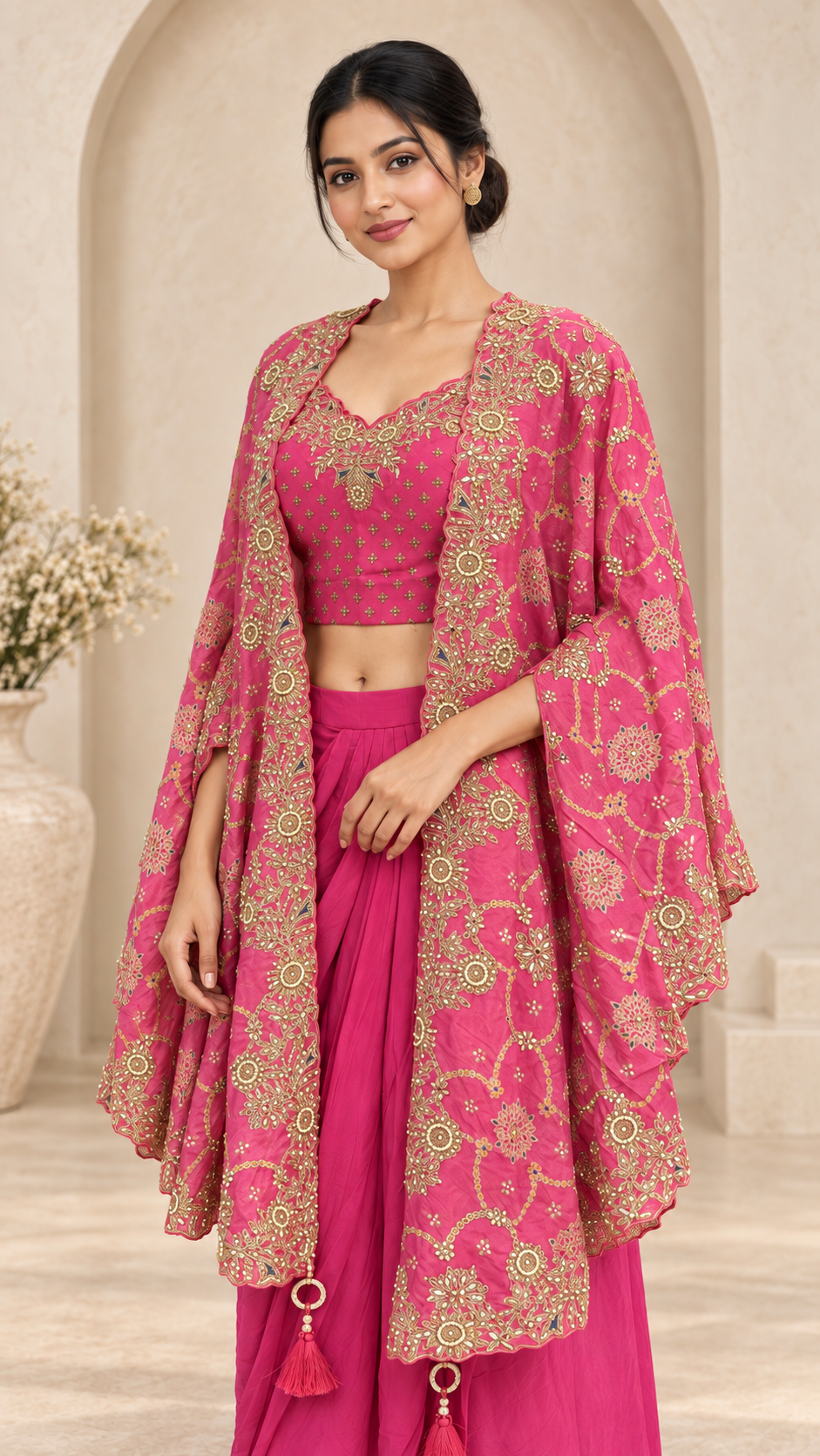 Elegant Pink Indo western