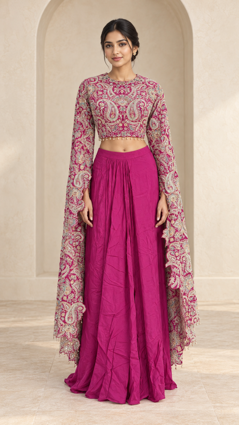 Elegant Pink Indo western