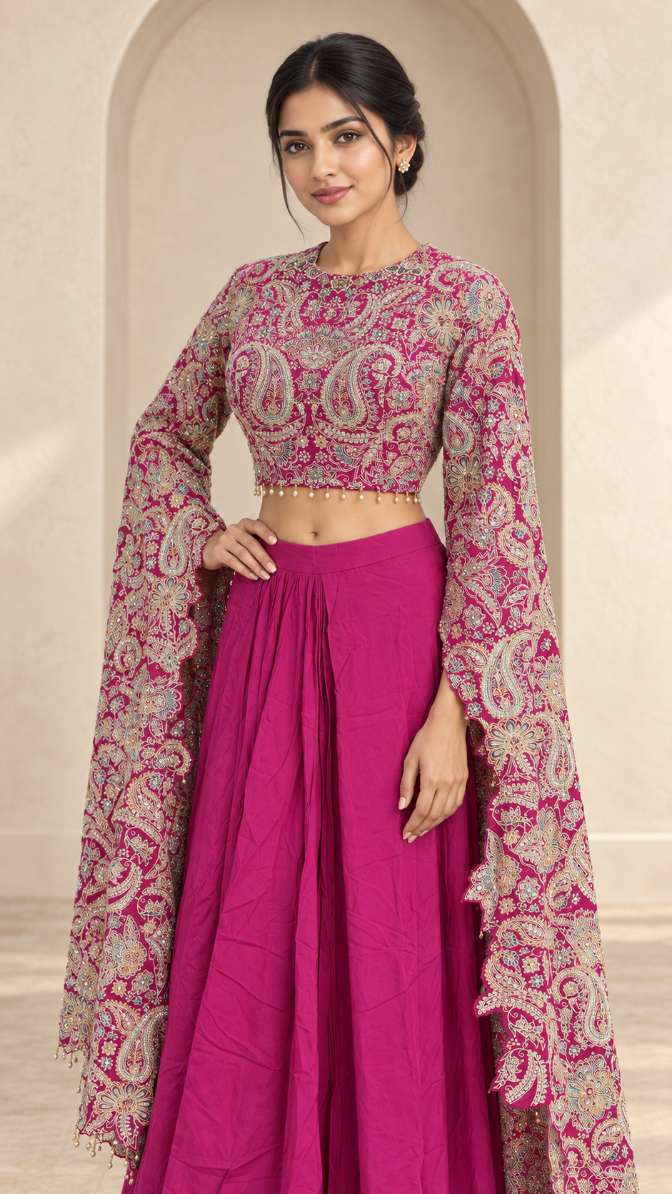 Elegant Pink Indo western