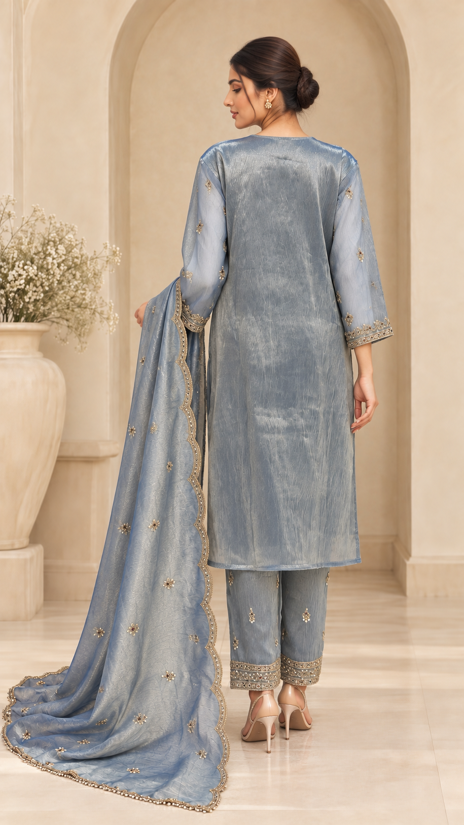 Elegant Steel Blue Suit