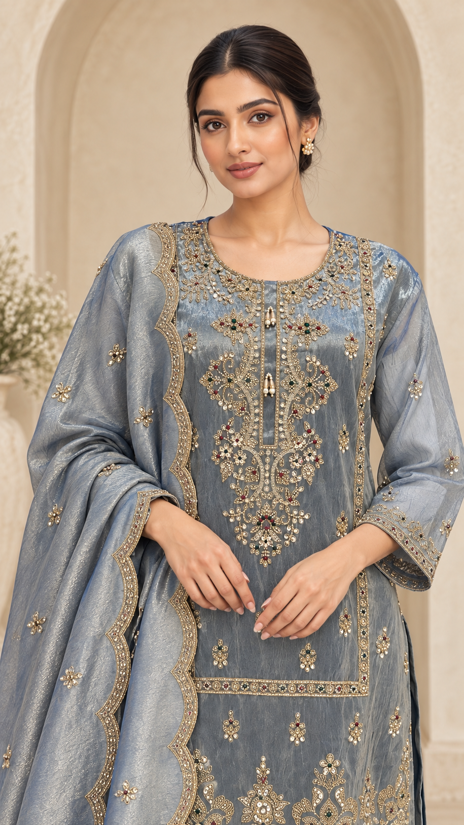Elegant Steel Blue Suit