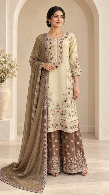 Elegant Cream Plazzo