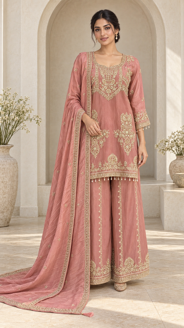 Elegant Dusty Rose Plazzo