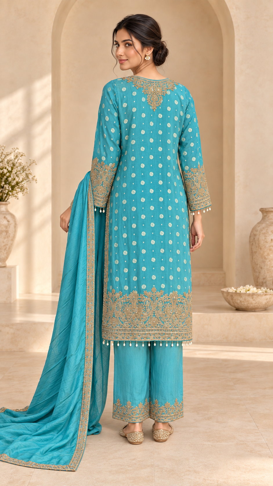 Elegant Aqua Blue Suit