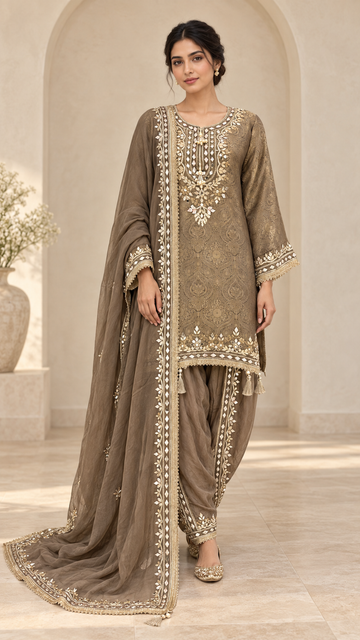 Elegant taupe Patiyala