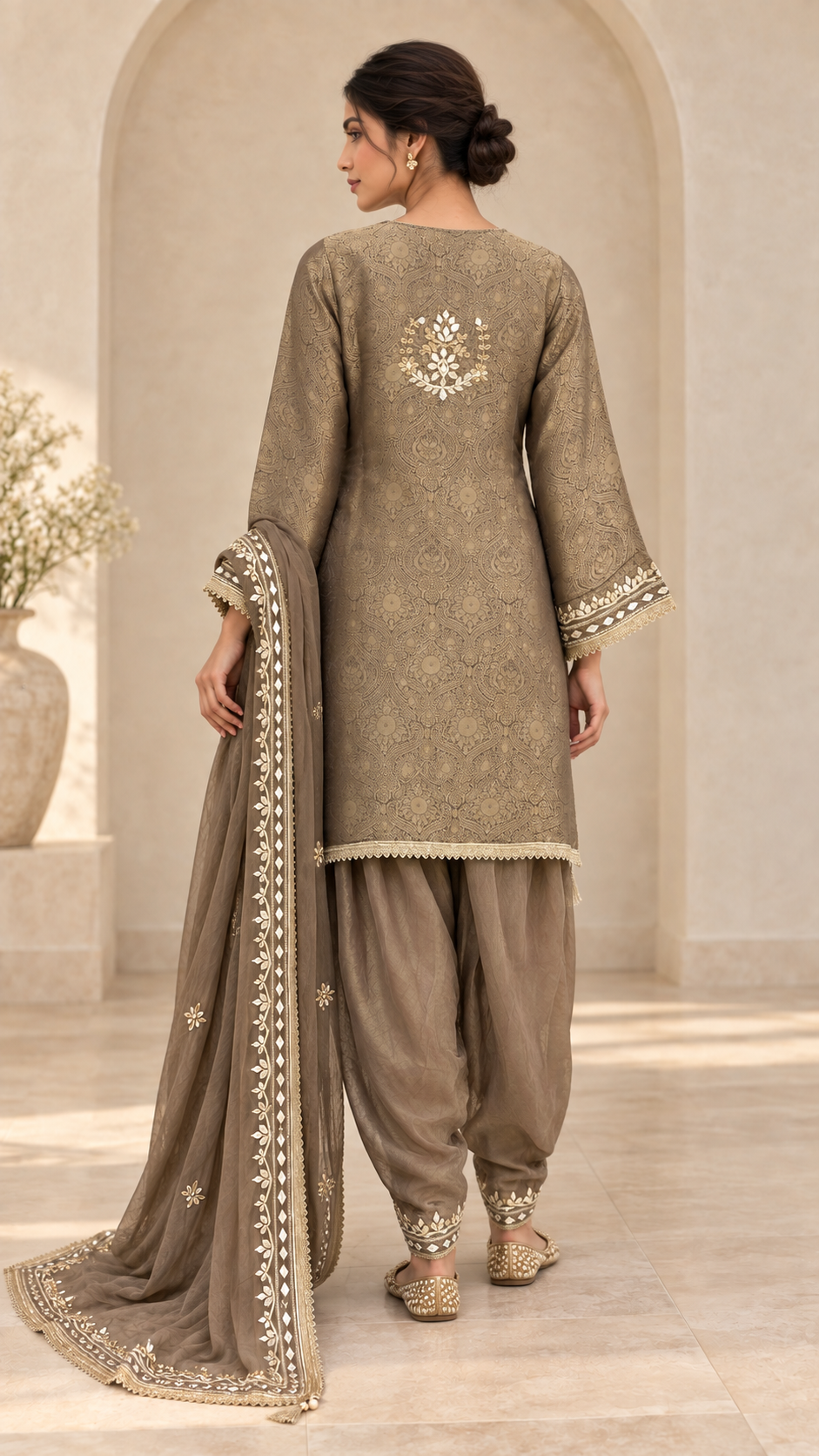 Elegant taupe Patiyala