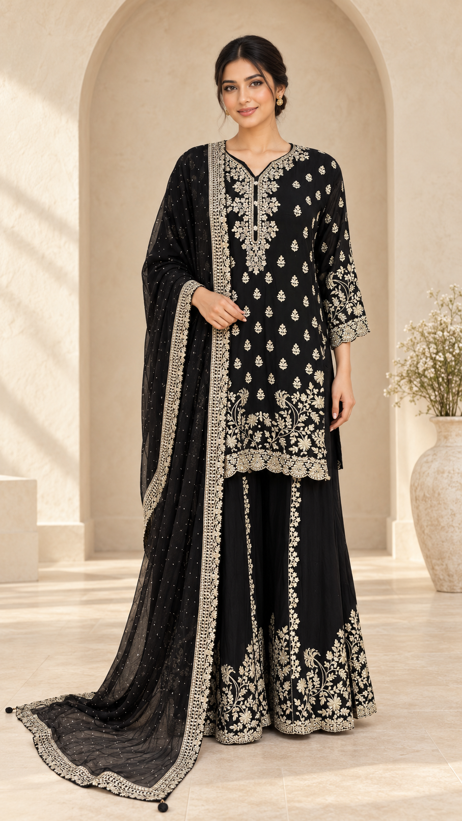 Black and gold Palazzo