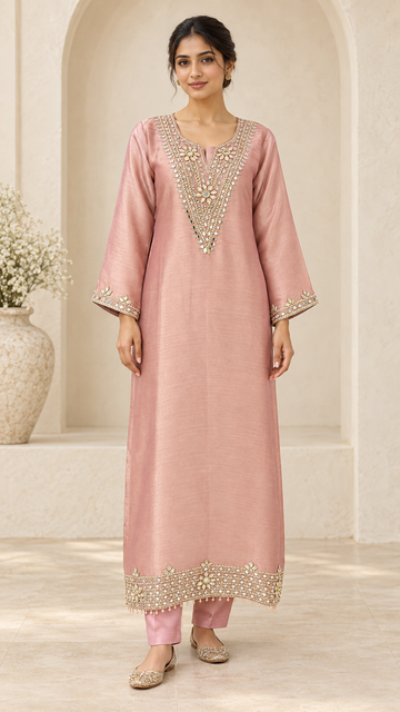 Blush Peach Indo western