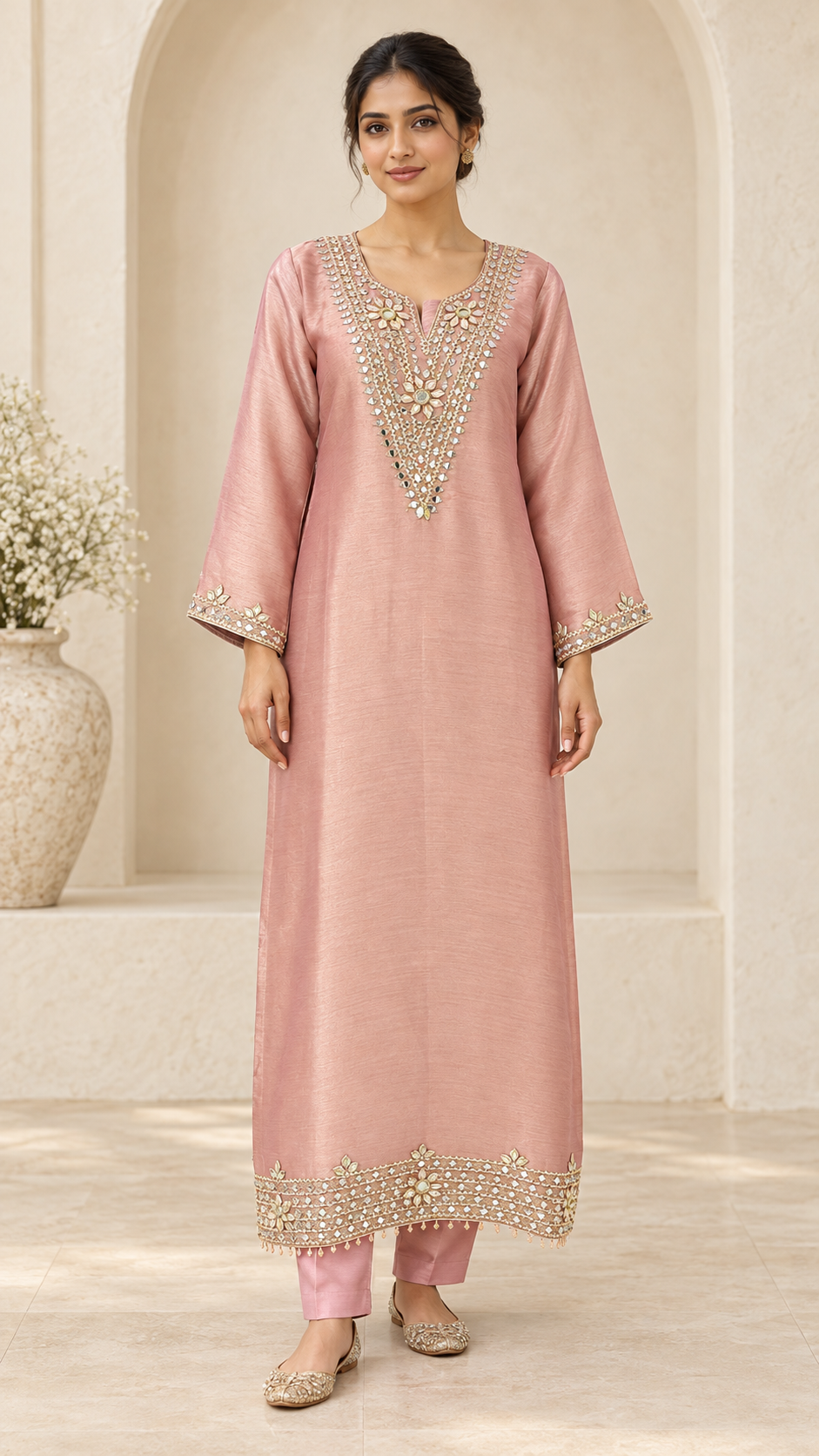 Blush Peach Indo western